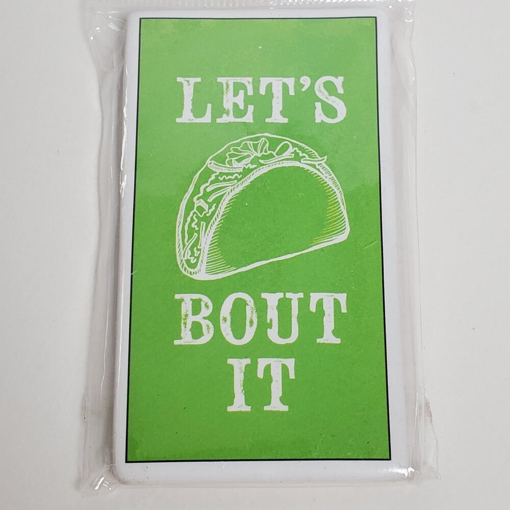 Taco Magnet Funny Humor Kitchen Decor Fridge Refrigerator Lets Taco Bout It